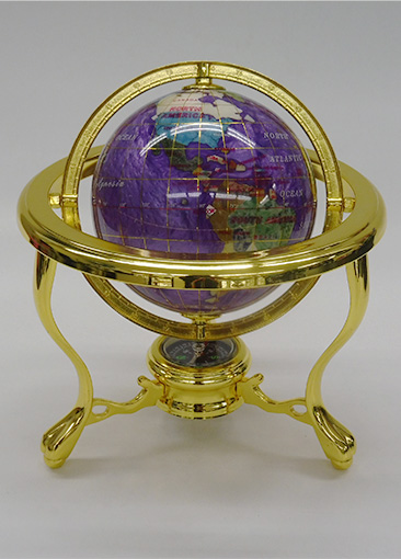 宝石地球儀11cm 紫パールオーシャン